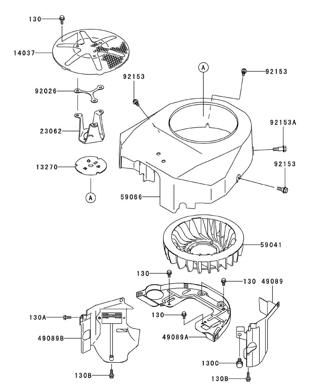 Fh580v-As11 Cooling Equipment Diagram and Parts List for ENFORCER44 53AI3AGF750-19HP Cub Cadet Lawn Tractor